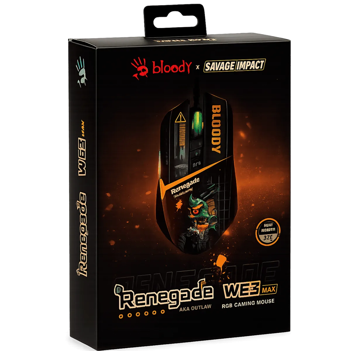 Мышь игровая проводная Bloody W63MAX Renegade Midnight Gaming / Black